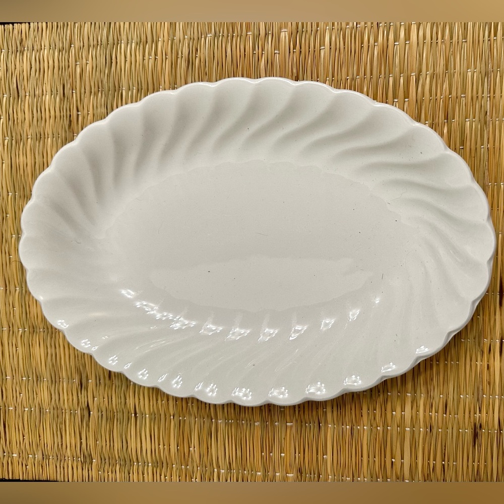 Vintage Johnson Brothers White Serveware Dining Plate